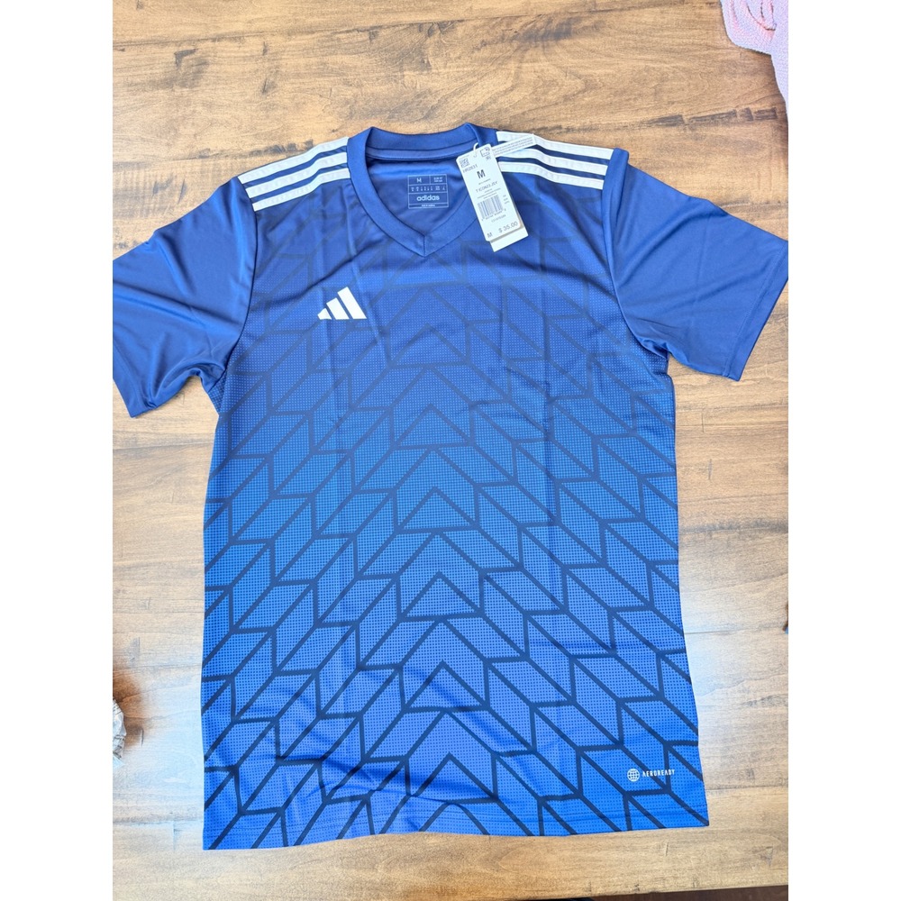 Adidas Men Icon 23 Soccer Jersey Team Navy Blue AEROREADY Slim Fit MED NWT
